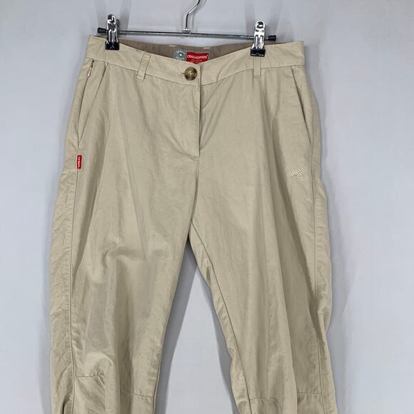 Craghoppers Pants Womens US 4R / XS Brown Stretch Zip Pockets Outdoors Hike - Picture 2 of 10